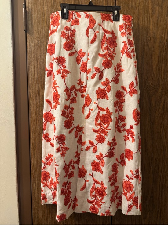 Rebecca Taylor Dresses & Skirts - NWT Rebecca Taylor Scarlet Embroidered Linen Skirt Ivory Red Coral Size 6